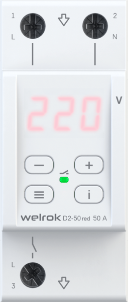 купить Реле напряжения 1ф 40А 2мод D2-40 Welrok  в Чебоксарах Реле напряжения 1ф 40А 2мод D2-40 Welrok