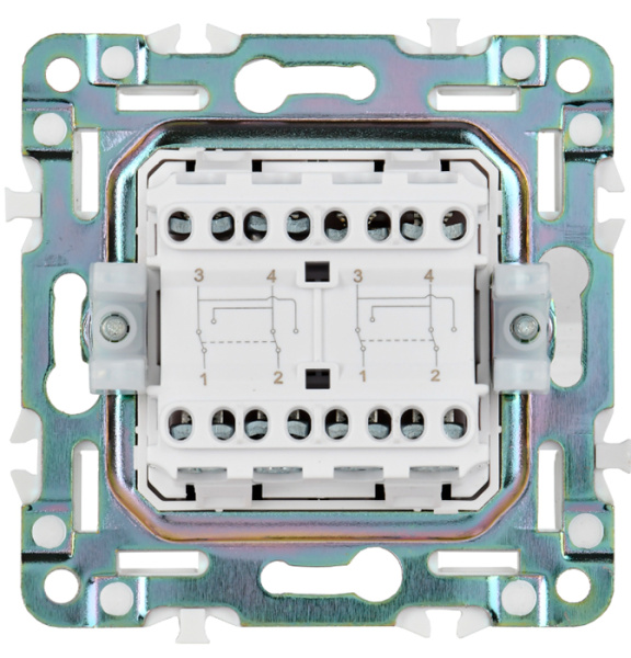Сканди арктический белый переключатель перекрестный 2кл скрытая 10А IP20 