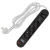 Фильтр сетевой 3-мест 1,5м ПВС 3*1,5 черный выкл IEK USB A+C