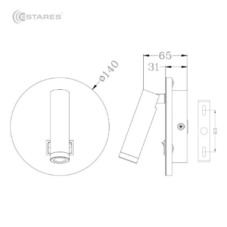 купить Светильник настенный (спот) свд 10Вт 4000К 900лм белый поворотный Estares в Чебоксарах Светильник настенный (спот) свд 10Вт 4000К 900лм белый поворотный Estares