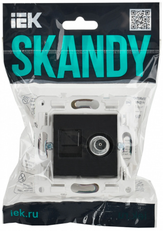 купить SKANDY Роз. двойная TV+RJ45 кат.5E SK-A14Bl черн. IEK в Чебоксарах SKANDY Роз. двойная TV+RJ45 кат.5E SK-A14Bl черн. IEK