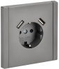 купить Фортепиано сталь розетка скрытая 1-мест заземление шторки USB IP20 3,1А в Чебоксарах Фортепиано сталь розетка скрытая 1-мест заземление шторки USB IP20 3,1А