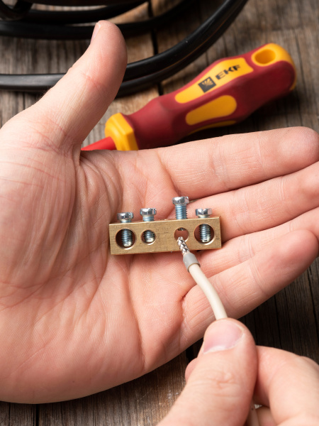 купить Шина нулевая 8*12 4групп без изолятора винтовой по центру EKF  в Чебоксарах Шина нулевая 8*12 4групп без изолятора винтовой по центру EKF