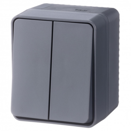 AtlasDesign Profi54 антрацит выключатель 2кл открытая 10А IP54 