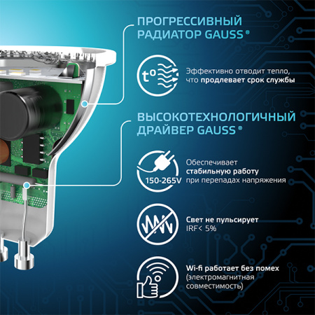 купить Лампа свд 220В GU10 9Вт 4100К 830лм MR16 матовая Gauss  в Чебоксарах Лампа свд 220В GU10 9Вт 4100К 830лм MR16 матовая Gauss