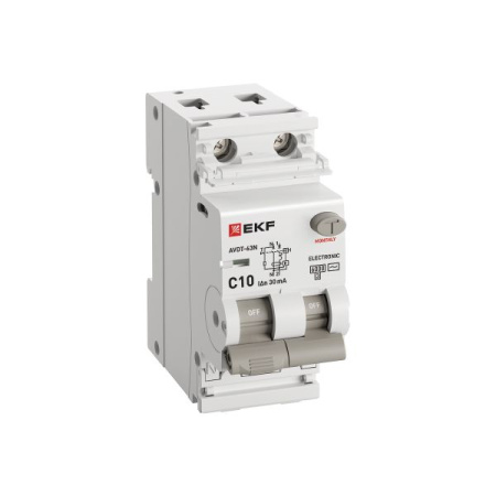 купить Дифавтомат 2Р 10А C тип AC 30мА 6кА 2мод АВДТ-63N EKF PROxima в Чебоксарах Дифавтомат 2Р 10А C тип AC 30мА 6кА 2мод АВДТ-63N EKF PROxima