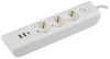 купить Удлинитель 3-мест 2м ПВС 3*1 белый 3*USB IEK  MODERN в Чебоксарах Удлинитель 3-мест 2м ПВС 3*1 белый 3*USB IEK  MODERN