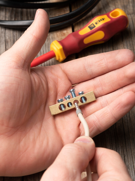 купить Шина нулевая 6*9 4групп без изолятора винтовой по краям EKF  в Чебоксарах Шина нулевая 6*9 4групп без изолятора винтовой по краям EKF