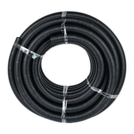 купить Труба гофра 50мм ПНД легкая 20м EKF черный с протяжкой  в Чебоксарах Труба гофра 50мм ПНД легкая 20м EKF черный с протяжкой