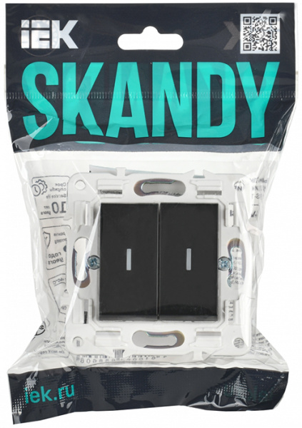 SKANDY Выключ. 2-кл. с инд. 10А SK-V09Bl черн. IEK