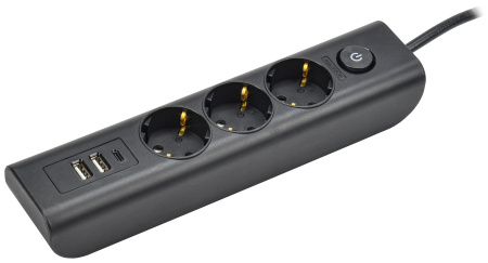 купить Удлинитель 3-мест 2м ПВС 3*1 белый 3*USB IEK  MODERN в Чебоксарах Удлинитель 3-мест 2м ПВС 3*1 белый 3*USB IEK  MODERN