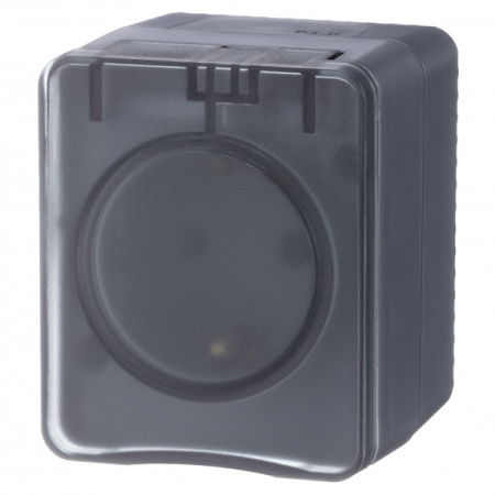 AtlasDesign Profi54 антрацит розетка открытая 1-мест шторки IP54 
