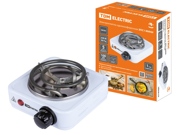 купить Электроплитка 1конф 500Вт TDM ТЭН белый в Чебоксарах Электроплитка 1конф 500Вт TDM ТЭН белый