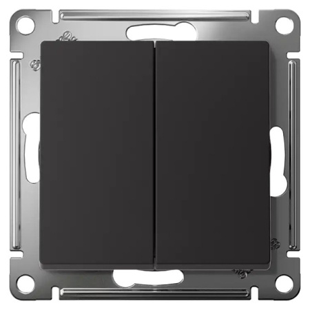AtlasDesign карбон выключатель 2кл скрытая 10А IP20 быстрозажим.клем.  