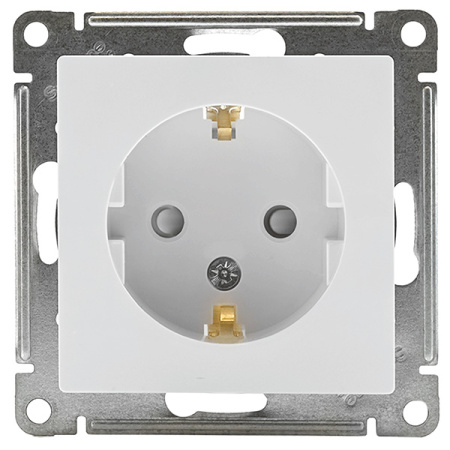 AtlasDesign белый розетка скрытая 1-мест заземление шторки IP20 