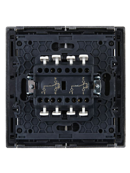 купить Фортепиано сталь переключатель 2кл с подсветкой скрытая 10А IP20  в Чебоксарах Фортепиано сталь переключатель 2кл с подсветкой скрытая 10А IP20