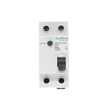 Дифавтомат 2Р 16А C тип A 30мА 4,5кА City9 2мод Systeme Electric