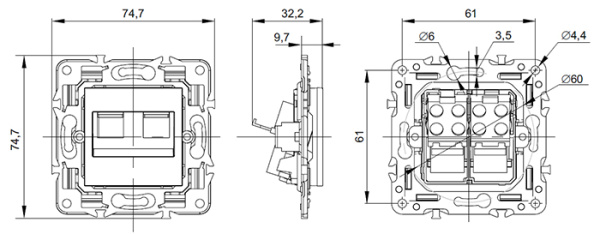 купить Сканди бежевый механизм RJ45 2x8(8) скрытая 2-ая  в Чебоксарах Сканди бежевый механизм RJ45 2x8(8) скрытая 2-ая