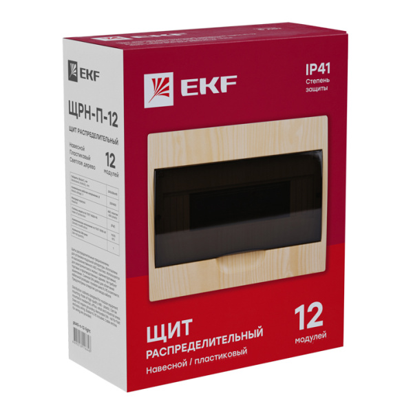 Бокс 12мод навесной сосна черная прозрачная дверь IP41 ЩРН-П EKF 