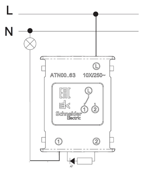 AtlasDesign белый переключатель 1кл с подсветкой скрытая 10А IP20 