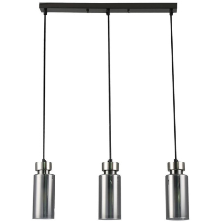 купить Светильник подвес 3*15Вт E14 никель цилиндр дымчатый  в Чебоксарах Светильник подвес 3*15Вт E14 никель цилиндр дымчатый