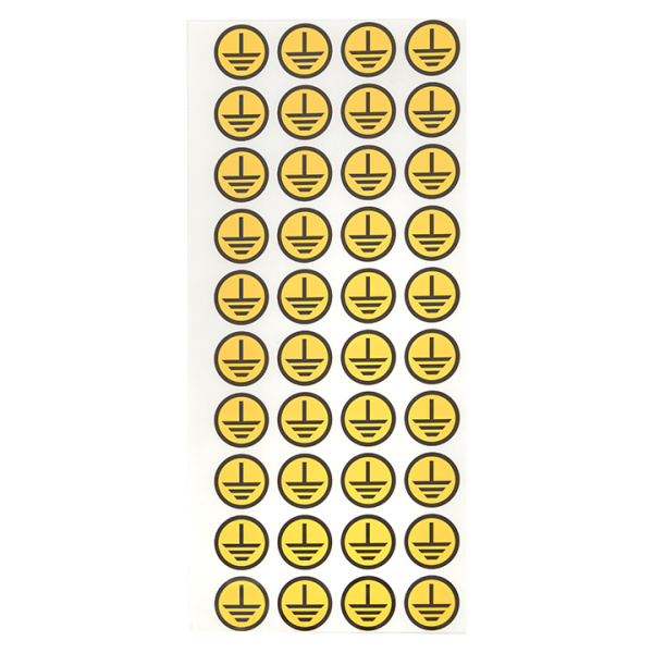 купить Самоклеящаяся этикетка "Заземление" 20*20мм EKF в Чебоксарах Самоклеящаяся этикетка "Заземление" 20*20мм EKF