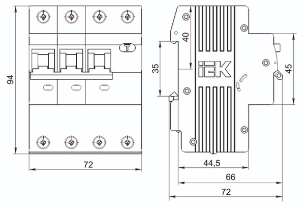 Дифавтомат 4Р 20А C 30мА 6кА АВДТ34 4мод IEK