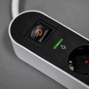 Фильтр сетевой 6-мест 1,5м ПВС 3*1,5 черный выкл IEK USB A+C