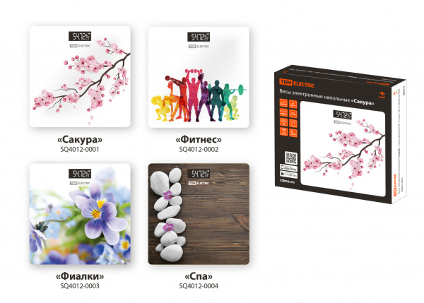 купить Весы напольные электронные180кг TDM Сакура 2*LR03 в Чебоксарах Весы напольные электронные180кг TDM Сакура 2*LR03