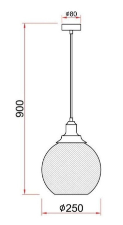 купить Светильник подвес 1*40Вт E27 черный шар сетка Лофт в Чебоксарах Светильник подвес 1*40Вт E27 черный шар сетка Лофт