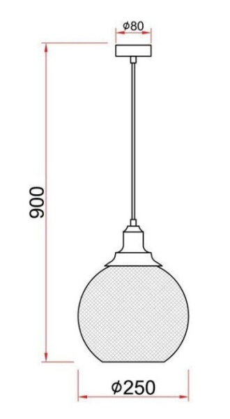 купить Светильник подвес 1*40Вт E27 черный шар сетка Лофт в Чебоксарах Светильник подвес 1*40Вт E27 черный шар сетка Лофт