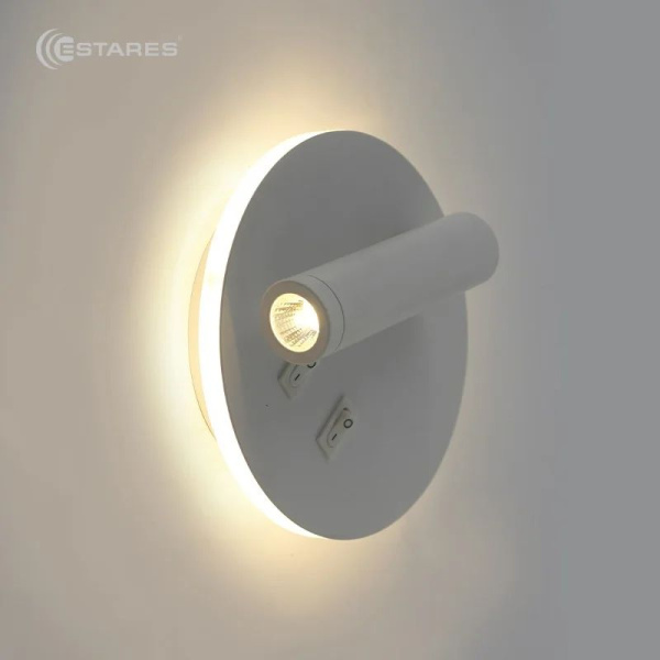 купить Светильник настенный (спот) свд 10Вт 4000К 900лм белый поворотный Estares в Чебоксарах Светильник настенный (спот) свд 10Вт 4000К 900лм белый поворотный Estares