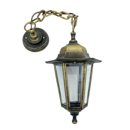 купить Светильник садово-парковый подвесной 60Вт E27 пластик бронза IP44 6ти гранный в Чебоксарах Светильник садово-парковый подвесной 60Вт E27 пластик бронза IP44 6ти гранный