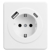 купить MIELE ROUND Розетка 1-ая с/з с/у з/ш 16А с USB A+C быстрой зарядки 5В/3А белая KRANZ в Чебоксарах MIELE ROUND Розетка 1-ая с/з с/у з/ш 16А с USB A+C быстрой зарядки 5В/3А белая KRANZ